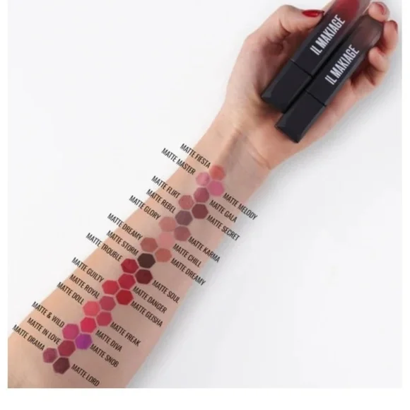 NIB Il Makiage INFINITY LIP CREAM LONG-WEAR MATTE LIP COLOR-Matte Giesha - Picture 5 of 8